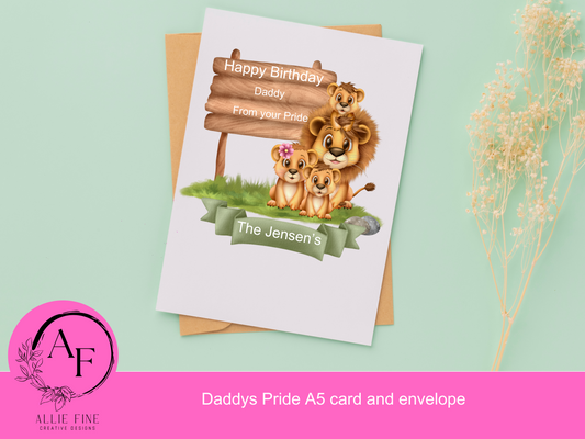 Daddy's Pride A5 card and envelope